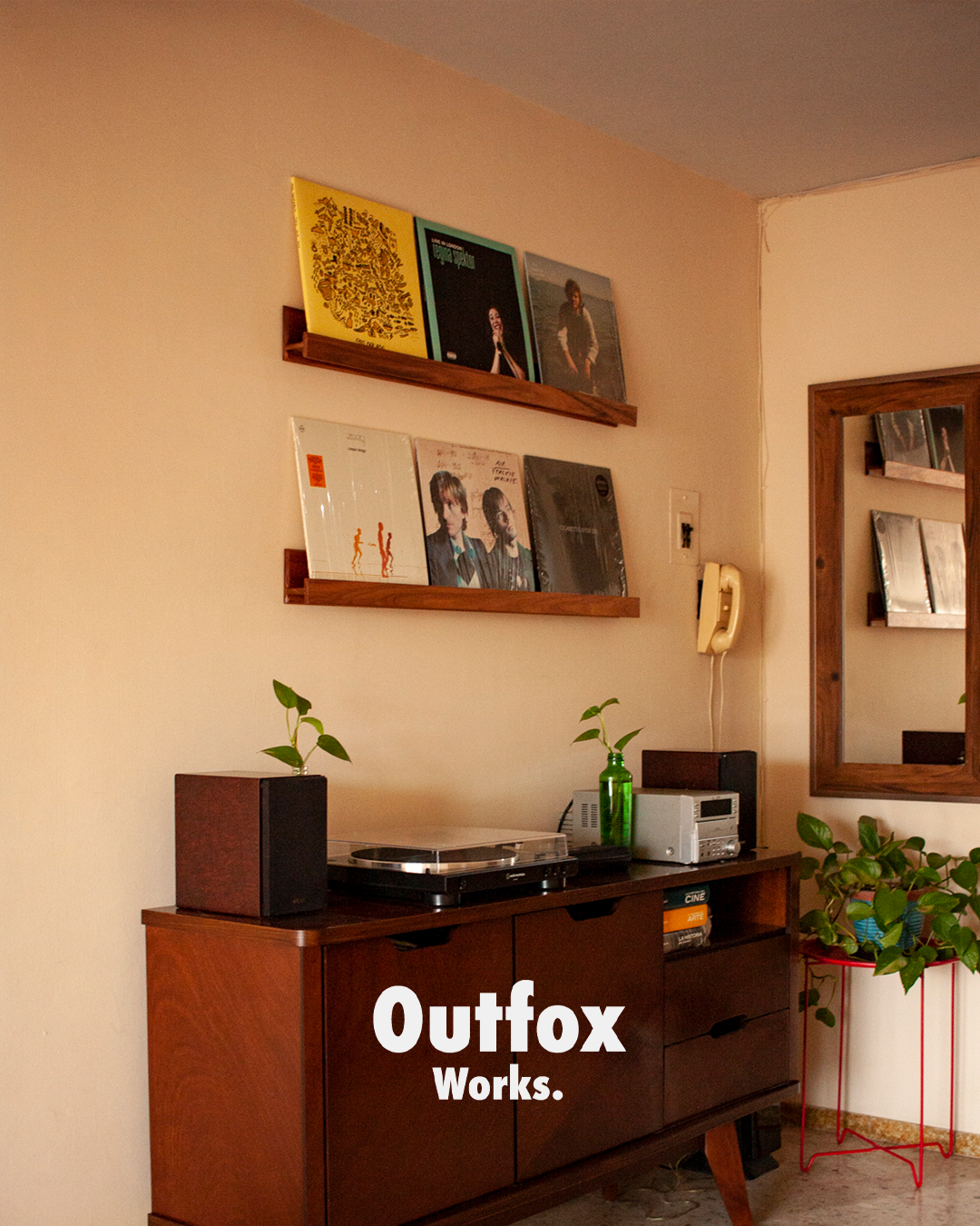 Repisa de Madera para 3 Vinilos | LP's 120cm "Koala"