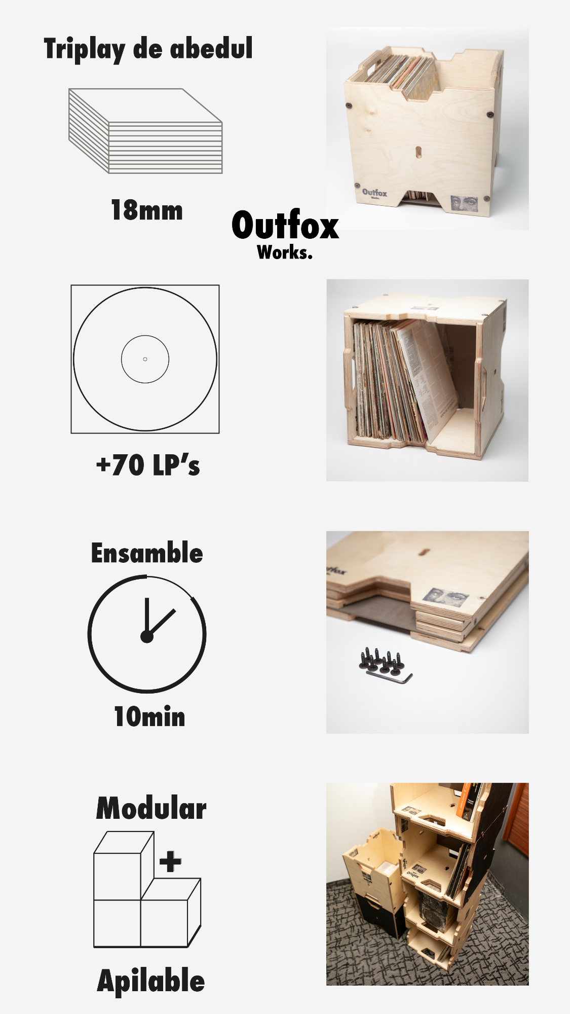 Caja Para Vinilos LP Box "Shark"